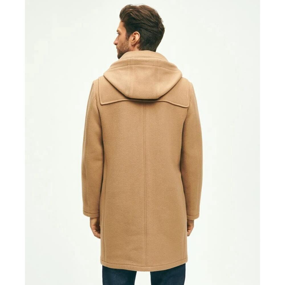 Brooks Brothers Camel Wool Duffle Coat M Hooded Toggle Winter Jacket NWOT - Picture 10 of 12